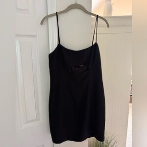 Lovers + Friends Black Satin Dress